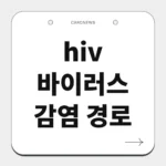 hiv 바이러스 감염 경로
