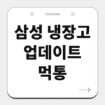 삼성 냉장고 업데이트 먹통