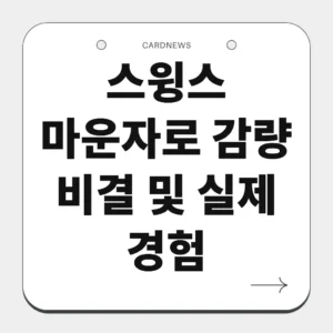 스윙스 마운자로 감량 비결 및 실제 경험