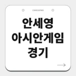 안세영 아시안게임 경기
