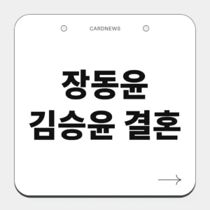 장동윤 김승윤 결혼