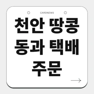 천안 땅콩 동과 택배 주문