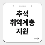 추석 취약계층 지원