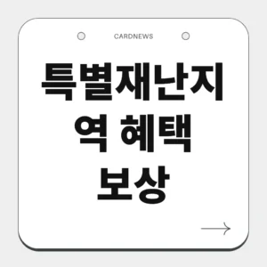 특별재난지역 혜택 보상