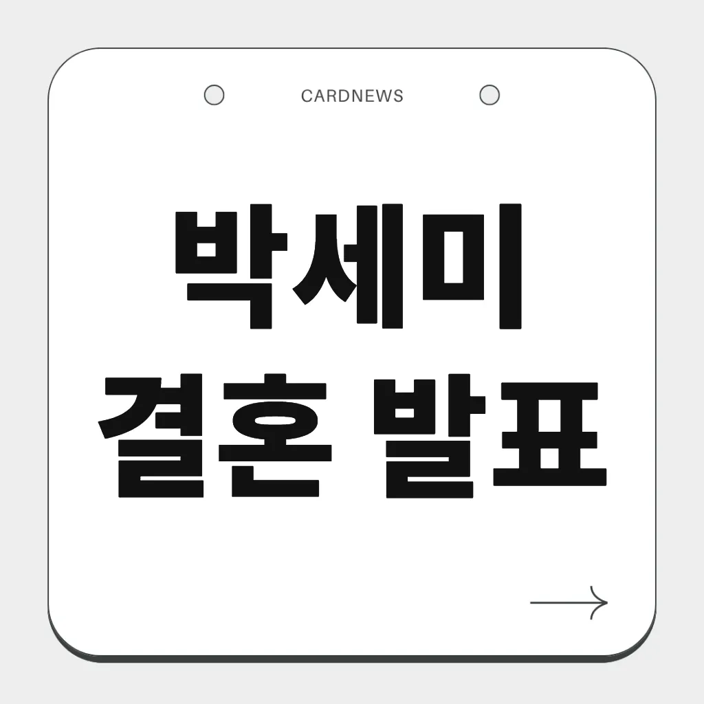 박세미 결혼 발표
