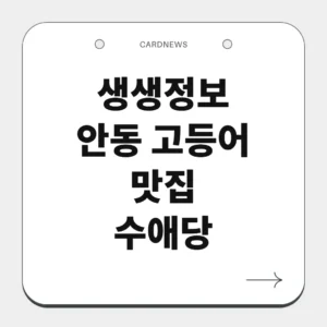 안동 고등어 맛집