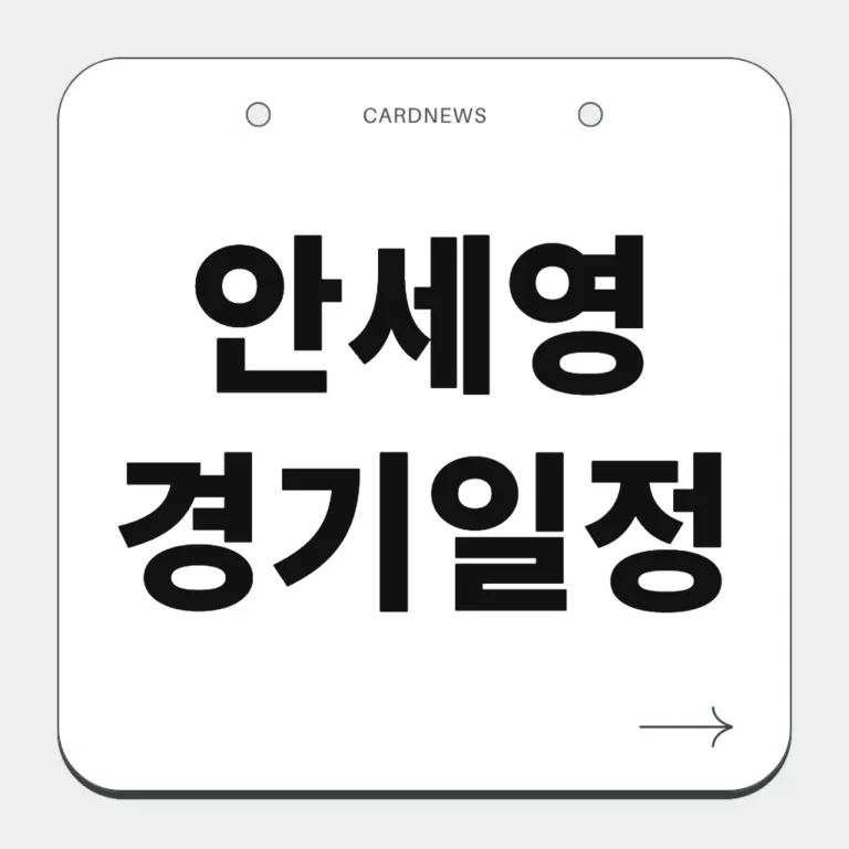 안세영 경기일정