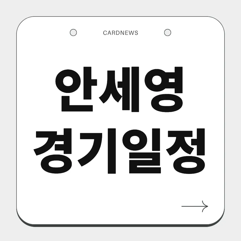 안세영 경기일정