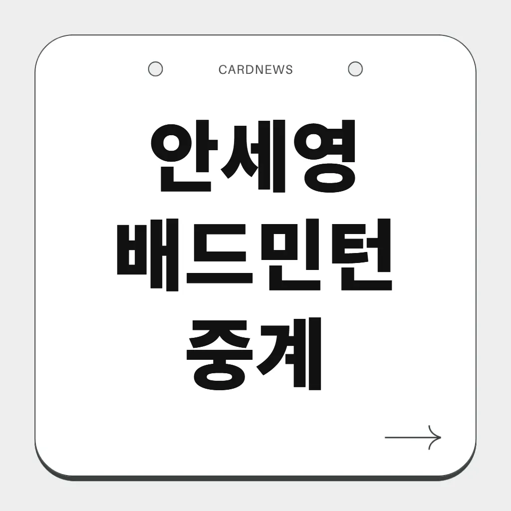 안세영 배드민턴 중계