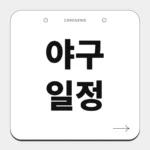 야구 일정
