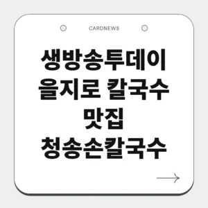 을지로 칼국수 맛집