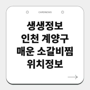 인천 계양구 매운 소갈비찜