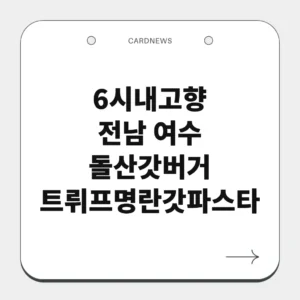 전남 여수 돌산갓버거