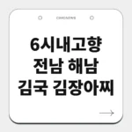 전남 해남 김국 김장아찌