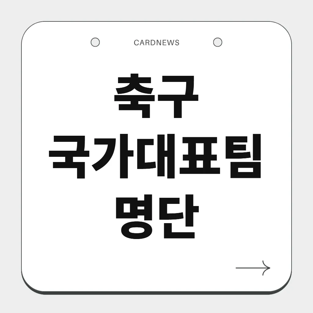축구 국가대표팀 명단